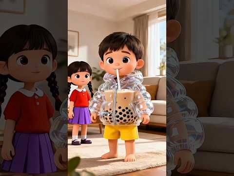 jaket adik bisa minum boba #shorts #animasi #kartun