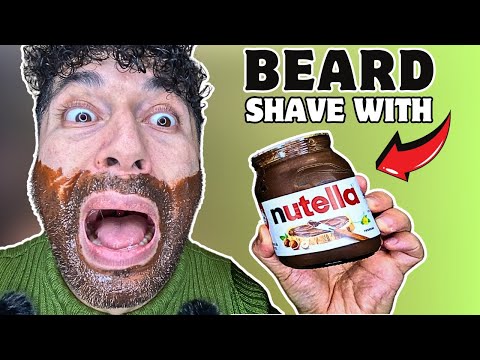 ASMR: How I Shaved My Beard With NUTELLA 😱 🙉