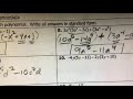 Factoring and Simplifying Polynomials