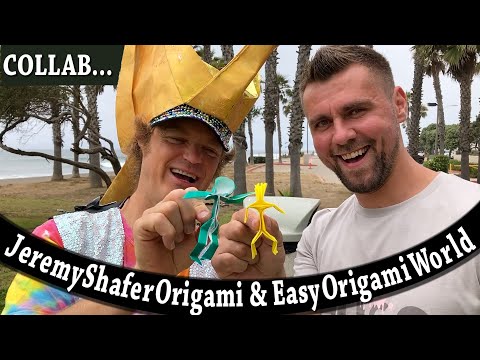 Origami Person and Spring Board 🤸‍♂️ JeremyShaferOrigami and EasyOrigamiWorld Collab