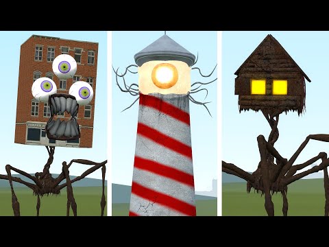 NEW LIVING BUILDING MONSTER VS LIGHTHOUSE MONSTER VS HOUSE HEAD In Garry's Mod!