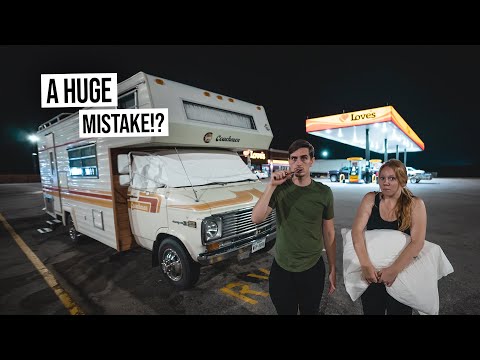 Our First Time RV Camping In a PARKING LOT! Creepy Door Knocks & More Engine Trouble ๐ฑ