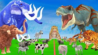 5 Giant Mammoth Elephant Cow vs Zombie Dinosaur Bull Cheetah Fight Baby Elephant Zebra Buffalo Rescu