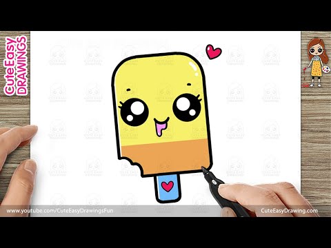 How to Draw Cute Ice Cream Easy for Kids and Toddlers