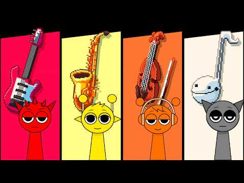 INCREDIBOX SPRUNKI en muchos instrumentos musicales