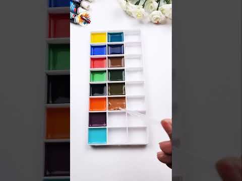 How to Make 16 new colors from 3 primary colors #colormixing #paintmixing #satisfyingart #shorts