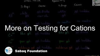 More on Testing for Cations