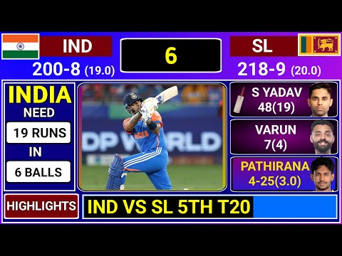 India vs Sri Lanka 5th T20 Match Score & Commentary | IND vs SL 5th T20