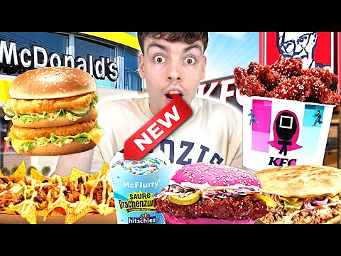 Ich TESTE die NEUSTEN FAST FOOD ERSCHEINUNGEN von FAST FOOD KETTEN für 24 Stunden (bin geflasht 🤤)