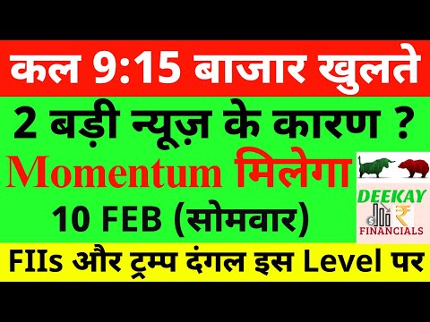 कल 9:15 बाजार खुलते Nifty Prediction For Tomorrow| Banknifty Monday 10 February Market Prediction