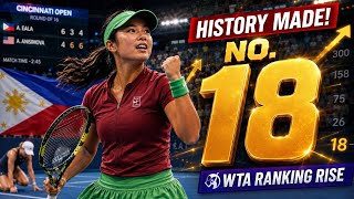 🚨 WTA RANKINGS SHOCK! Alex Eala Makes HISTORY With Stunning No. 18 Rise After Cincinnati Exit! 🇵🇭🔥