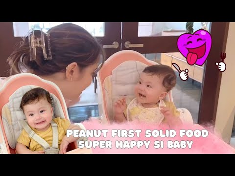 Jesse Mendiola tuwang tuwa sa unang pagkain ni Baby Peanut ng solid food | Luis Manzano