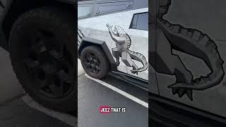 Cybertruck vs steel ball at Starbucks #fyp #viral #tesla #steelball #cybertruck