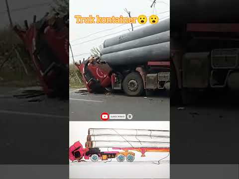 Truk kontainer rusak parah  #excavator #truk #truckvideo #trukid #trukberubahbentuk #trukoleng