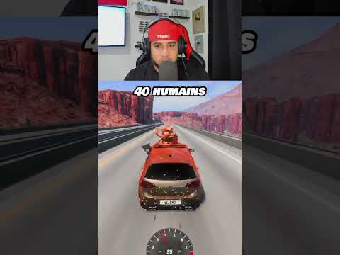 ¿Cuántas personas se necesitan para detener un auto?  parte 2 😨🚗 #Reels #beamngdrive #coches