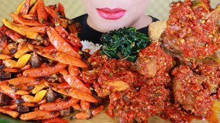 ASMR AYAM KAMPUNG CILI PADI, TUMIS CABE RAWIT, OSENG DAUN PEPAYA  | ASMR MUKBANG INDONESIA