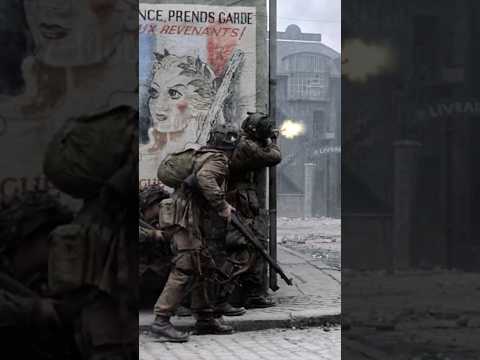 American and German troops engaged in street fighting in Carentan. #movieshorts#ww2