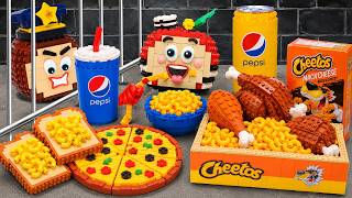 1000+ MUKBANG LEGO FOOD ASMR & Cooking Cheetos KFC Fast Food Burger, Chicken, Hot Dog Stop Motion