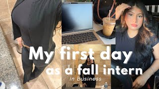 My first day as a fall business intern| GRWM+ outfit📎