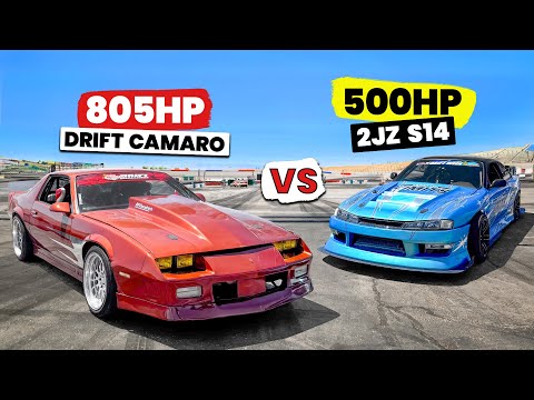 Corey Funk’s 2JZ S14 vs Texas Speed Powered Drift Camaro / Gymkhana Grid Pursuit