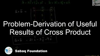 Problem-Derivation of Useful Results of Cross Product