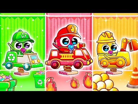 Learn Occupations in Cardboard World | Baby Care Song | Baby Wants It | Fun Adventure | Yum Yum