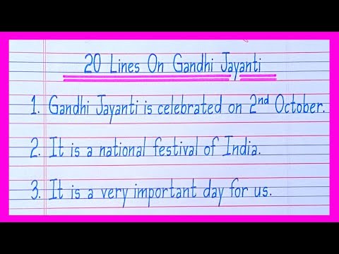 20 Lines On Gandhi Jayanti in English/Essay On Gandhi Jayanti in English/Gandhi Jayanti Essay