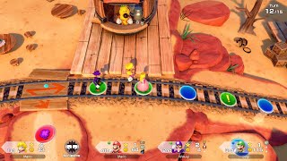 Super Mario Party Jamboree #238 Western Land Peach vs Mario vs Waluigi vs Luigi