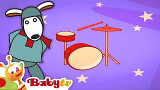 Louie Plays the Drums | Learn Drum Names for Toddlers @BabyTV
