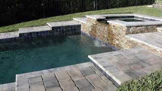 Beautiful Riverfront Pool Design on a Slope