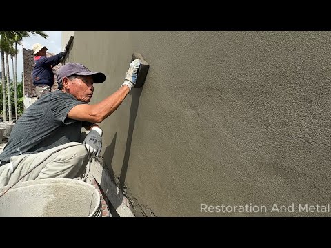 We hand-plastered and built room dividers for the billionaire's two-story house
