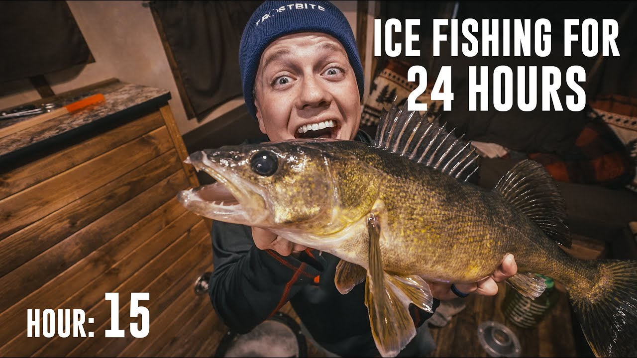 Ice Fishing For 24 HOURS Straight - Jay Siemens
