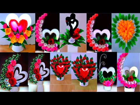 8 beautiful valentine's day flower bouquet making with paper / diy flower bouquet