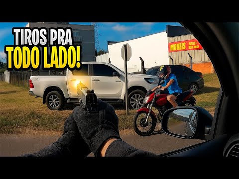 TIROS SEM PARAR! Perseguição de cinema em plena luz do dia !