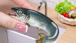 Perfect Miniature Pan Seared Salmon In Coconut Sauce Recipe | ASMR Cooking Mini Food