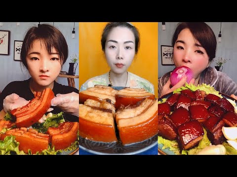 ASMR SOSLU ÇİN YEMEKLERİ SPICY CHINESE FOOD 吃辛辣的中国菜 (Pork Belly) 🍖MUKBANG 먹방 🌶