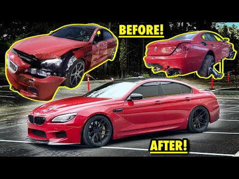 REBUILDING A DESTROYED 2018 BMW M6 COMPETITION IN MINUTES!