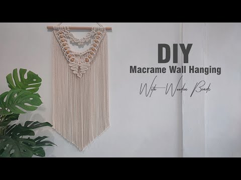 DIY Macrame Wall Hanging With Wooden Beads | Wall Decor Ideas | Macrame Tutorial