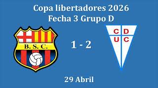 Copa libertadores 2026 Barcelona SC vs U Católica (goles de la U Católica)