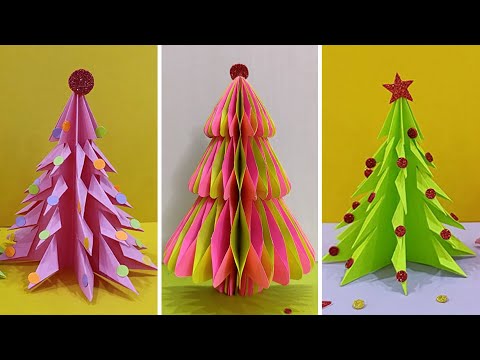 3 Christmas Tree Ideas | Paper Christmas Tree Making | Christmas Decor Ideas | DIY Christmas Tree