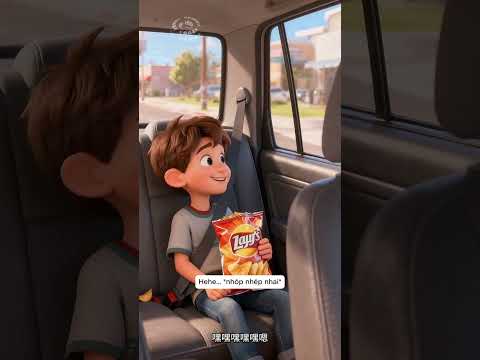 Khi Con Trai Lén Ăn Bánh Khoai Tây Chiên Trong Xe Hơi #phimhoạthình #hoathinhvuinhon #cartoon