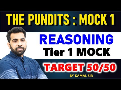 THE PUNDITS LIVE MOCK TEST   SSC TIER 1    REASONING SOLUTION BY KAMAL SIR