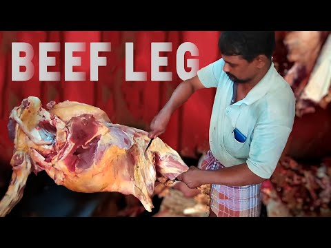 HUGE SIZE BEEF LEG PIECE FAST CUTTING STYLE IN BEEF SHOP | #beef #beefbiryani #beefrecipe #beefcurry