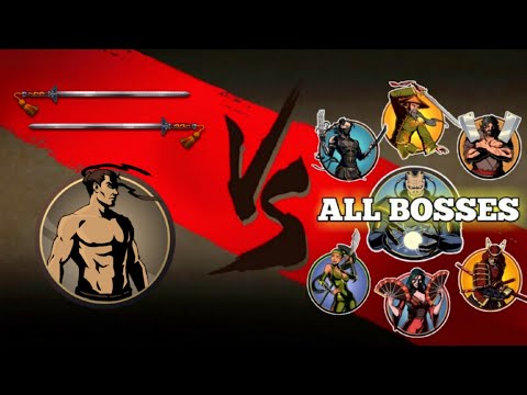 Shadow Fight 2 Shadow with Hermit Swords vs All Bosses