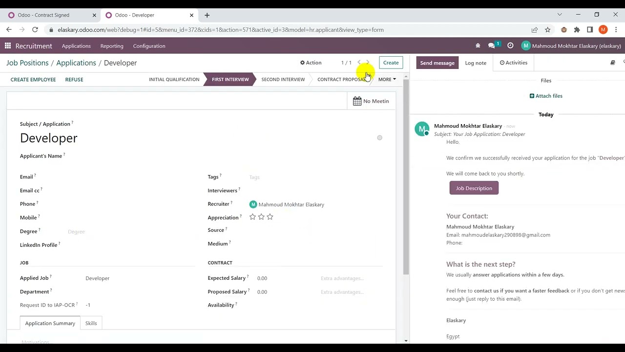 Odoo 16 | Recruitment module Configuration menu | 01.12.2022

Odoo 16 | Recruitment module Configuration menu.