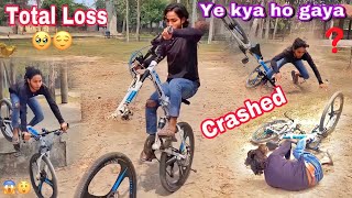 Total crash my cycle 😭😭 Total Loss 🥵 please Support me🙏😭 #crash
