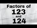 Factors and Prime Factors of 123 and 124