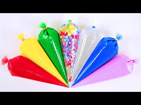 Satisfying Video How to make Rainbow Cone Slime Mixing All My Slime Smoothie Cutting ASMR