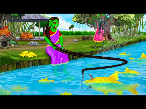 শ্মশানে ডাইনি চুল দিয়ে মাছ ধরে | DAINIR CHUL | Bhuter Cartoon | Notun Bangla Golpo | Fairy Tales