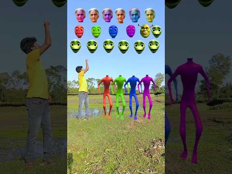 red, green, blue & purple alien dancing and deepu sakha Correct headmatching gameMagical video #funy